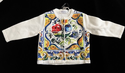 Cardigan neonato Golce & Gabbana Maiolica Bouquet maglione floreale bambino NUOVO - Foto 2 di 11