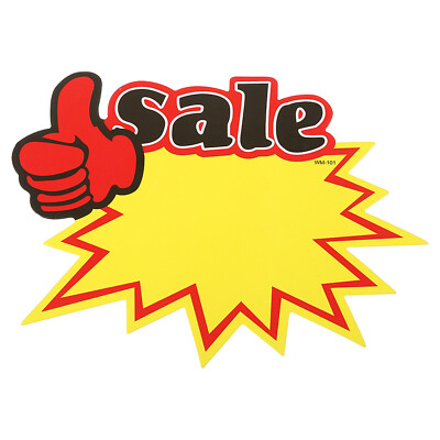40pcs Star Burst Signs 7''x5.5'' Blank Star Burst Signs Price Tag Thumbs Up Sale
