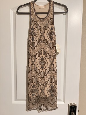 altar'd state black beaded dress Altar’d Women’s Size S Nude Cocktail NWT, Originally $179 Designed with a flattering boho lovers Ruffled Skin Tight Dress Size:42R x 30