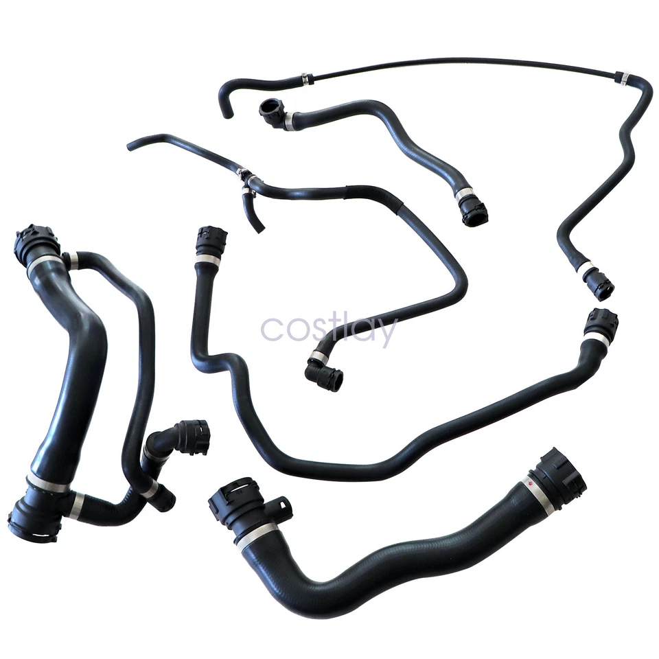 Kit de 6 mangueras de manguera de agua refrigerante radiador BMW 545i 645Ci 2004 2005 Foto 2 de 4