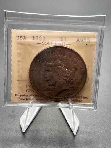 1923 S Peace Silver Dollar $1 ICCS Graded AU 55