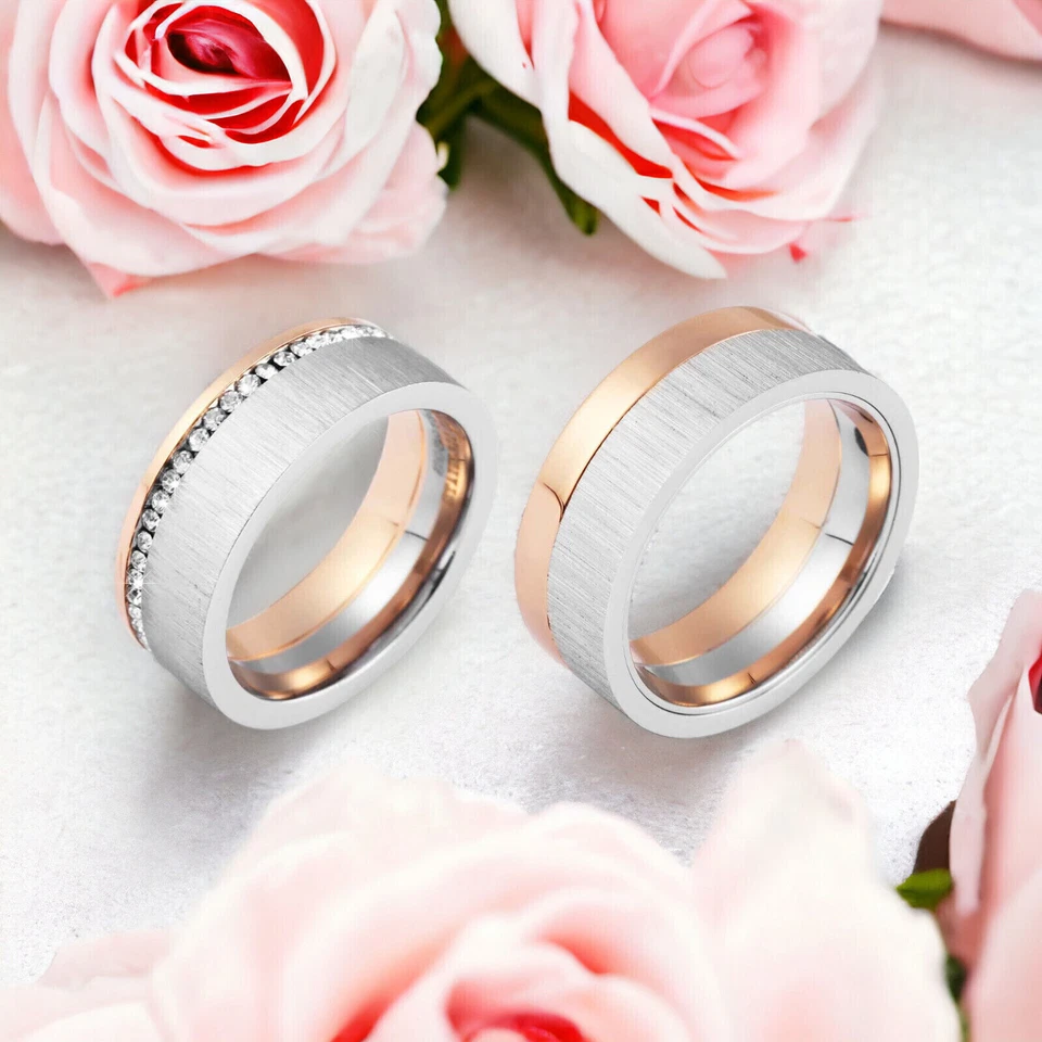 Verlobung Hochzeit Partnerschaft Edelstahlring Partnerring Fingerring Damen Herr - Bild 3 von 4