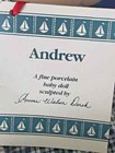Hamilton Collection “Andrew” 18in.Porcelain Doll Artist Connie Walser Derek 1991 — photo 8