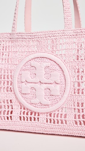Tory Burch Ella Hand Crocheted Small Raffia Tote ~NWT~ Rosette - Picture 5 of 5