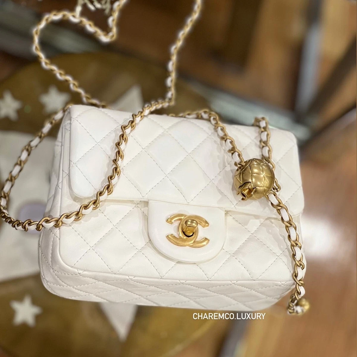 chanel bag with gold ball