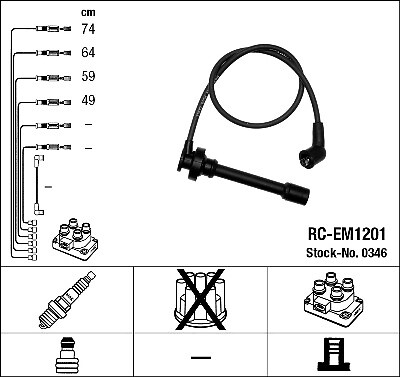 0346 NGK Ignition Cable Kit for MITSUBISHI