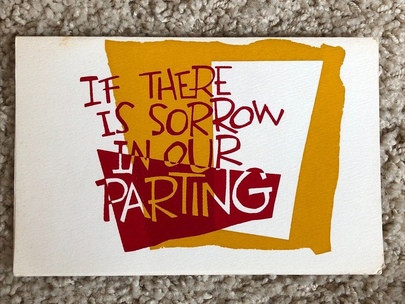 NEW Ser-arts Silk Screen Vintage Card Unused Joy in Reunion