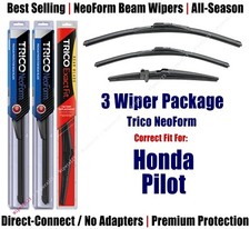 3-Pack Wipers Front & Rear NeoForm - fit 2009-2015 Honda Pilot - 16220/210/14F