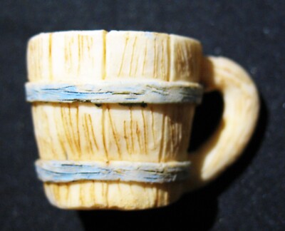 Vtg Miniature Dollhouse Sized Resin Wood Stave Barrel Type Designed Mug