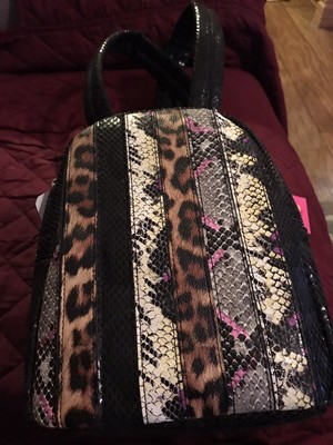 BETSEY JOHNSON BLK/WHITE “SNAKESKIN MINI BACKPACK Betsey Johnson | Bags | Betsey Johnson Pug Dog Floral Snake  main image 4