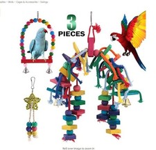 3Pcs Parrot Toys Cross-Border E-Commerce Exclusive Colored Block Swing Pet Small