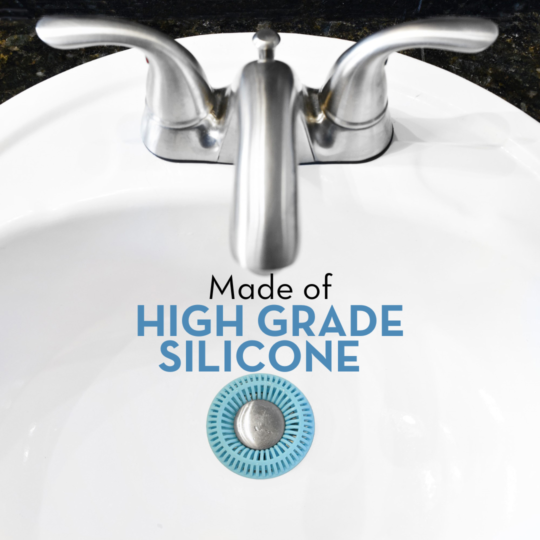 SINKRING The Ultimate Bathroom Sink Drain Protector/Strainer SkyBlue