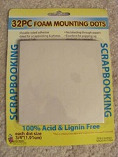 NEW 32 PIECE SCRAPBOOK / CARD FOAM MOUNTING DOTS 3/4" DOUBLE SIDED ADHESIVE