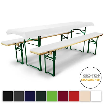 BEAUTISSU Bierbankauflage Bierzeltgarnitur Auflage Set Hussen Bierbank Polster Tischdecke