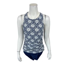 Jantzen Womens High-Neck and High-Back Tankini Swimsuit Set Mixed Drink Size 18W