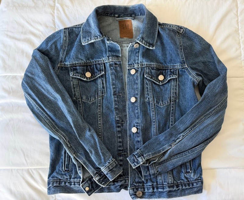 Gap - Denim Jacket, short pleat, Dark Wash, pre-owned - Very Good - Size S