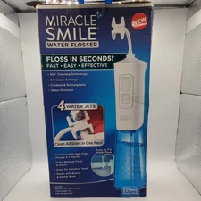 Miracle Smile Water Flosser, Portable  Rechargeable Water Pick, New