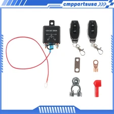 12V Wireless Dual Remote Car Battery Disconnect Relay Master Kill Cut-off Switch