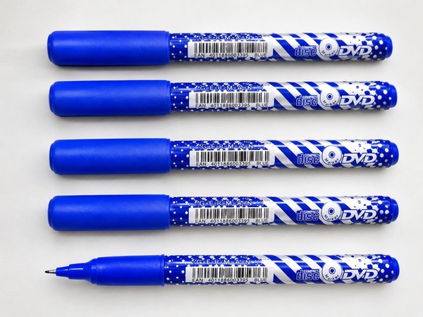 5X Stanger CD DVD Marker Blau Permanentmarker Feine Spitze 4011886003395-image
