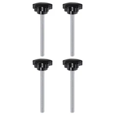 4pcs Star Clamping Knobs M8 x 100mm Metric Thread 39mm 5-Star Head Thumb Screws