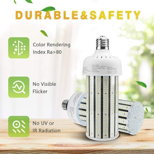 480V 100W LED Corn Light Bulb E39 5000K Warehouse Industrial High Bay Lamp 5000K - Picture 4 of 11