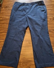 VTG Wrangler Slacks Men 42x32 Navy Blue Polyester Dress Pants Made in USA 70s...