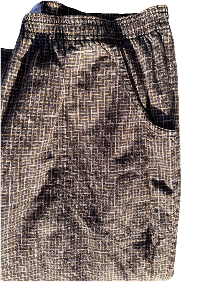 Calça xadrez feminina Cabin Creek pequena 16P puxar cônica nerd padrão cabine vintage - Imagem 2 de 4