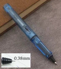 Ink Cartridge Rollerball Pen, Transparent Blue, Extra Fine Tip (0.38 mm)