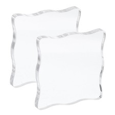 Acrylic Stamp Block, 2 Pack Wavy Clear, 3x3"