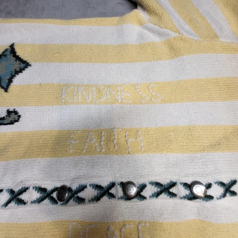 Vintage Quacker Factory Sweater Womens 1X Stripe Cardigan Embroidered 90s - Image 4 of 4