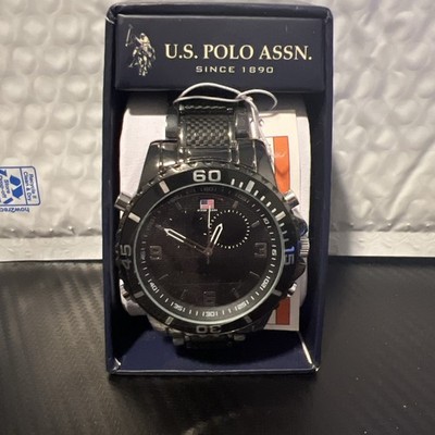 U.S. Polo Assn. Men's Stainless Steel Black Wristwatch US8866WM NEW