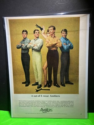 1963  AMBLERS SLACKS   Vintage Original Print Ad    Rare 1963    4 out of 5 Wear