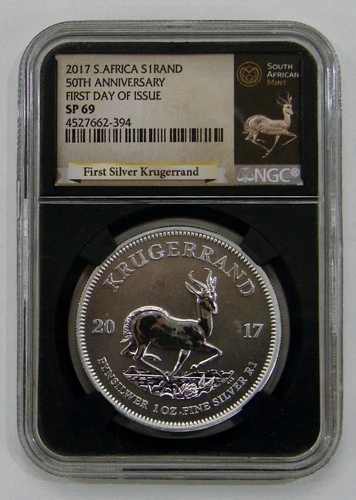 South Africa - 2017 - 1 oz. Silver Krugerrand - NGC SP 69 First Day of Issue