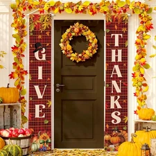 KatchOn Give Thanks Banner - Xtralarge, 72x12 Inch | Thanksgiving Maroon 