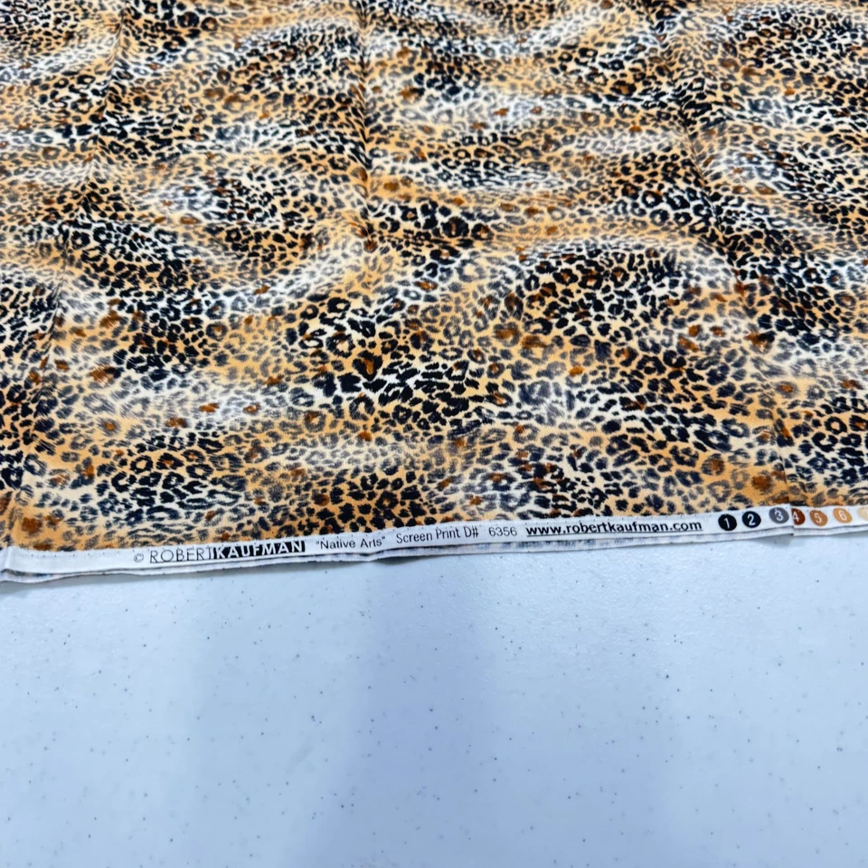 robert kaufman quilting cotton fabric animal print native arts 43x38 1 yard 6356 - Image 3 of 4