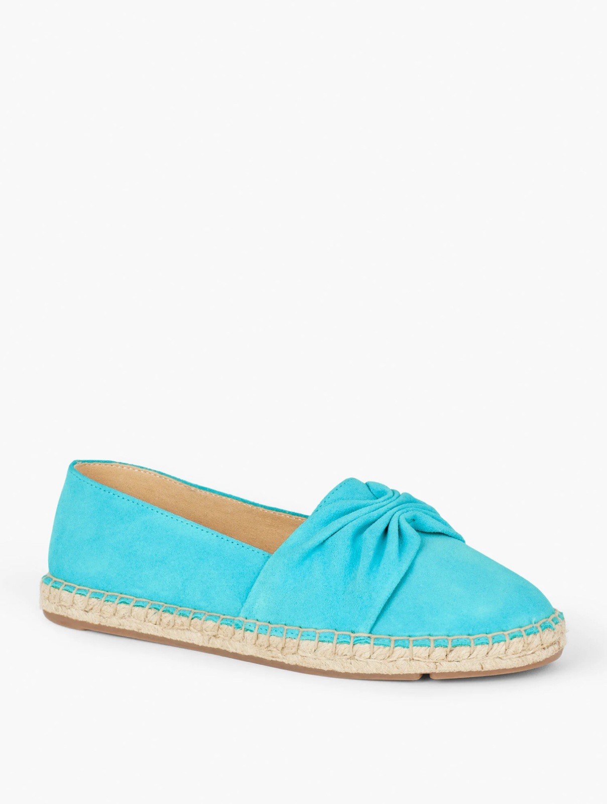 NWOT Talbots Women's Izzy Knot Pink Suede Espadrilles Slip On Loafers, 8.5M NEW