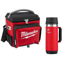 21 Qt. Soft Sided Jobsite Lunch Cooler with PACKOUT Red 18 Oz. Insulated Mug wit
