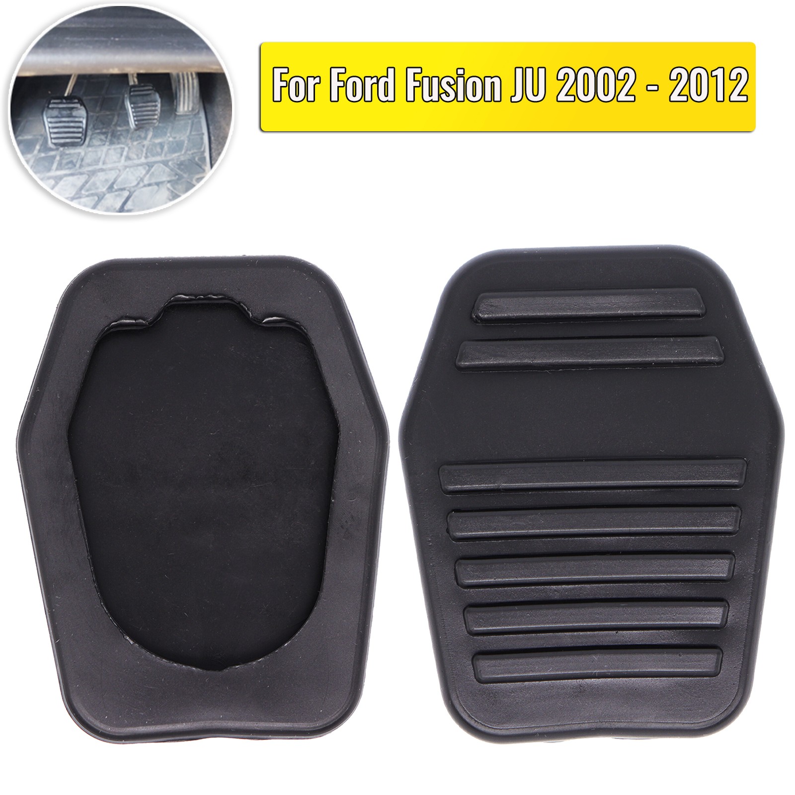 2pz Copripedale Pedale Frizione Freno Gomma Auto per Ford Fusion JU 2002 - 2012