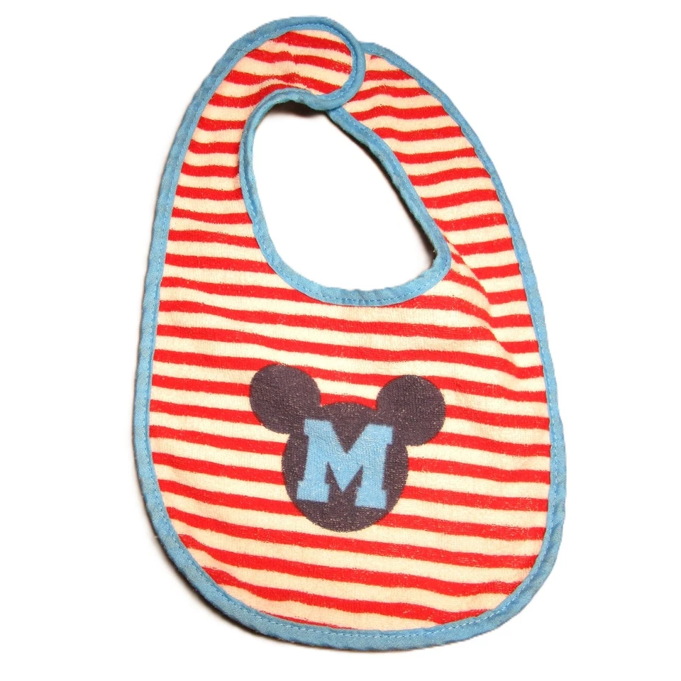 Conjunto de 4 baberos para bebé Mickey Mouse Arca de Noé sujetadores de gancho y bucle de algodón Foto 2 de 4