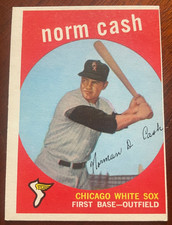 NORM CASH - 1959 TOPPS  Card - ROOKIE CARD - HIGH # - SLIGHT WEAR - VINTAGE!. rookie card picture