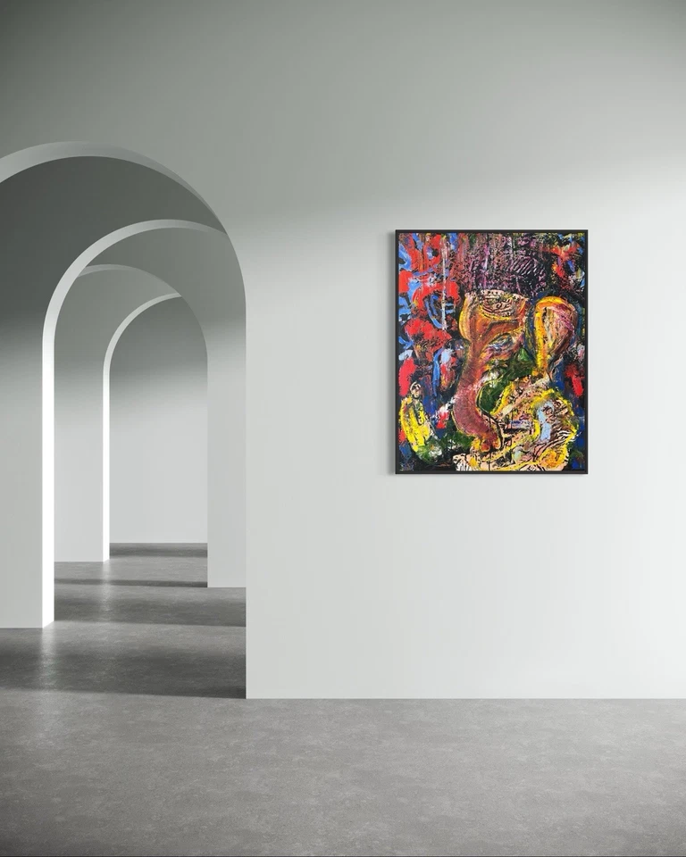 Daniel Pultorak  Im Schatten des goldenen Elefanten 2025 Kunst gerahmt Öl Art - Bild 3 von 4