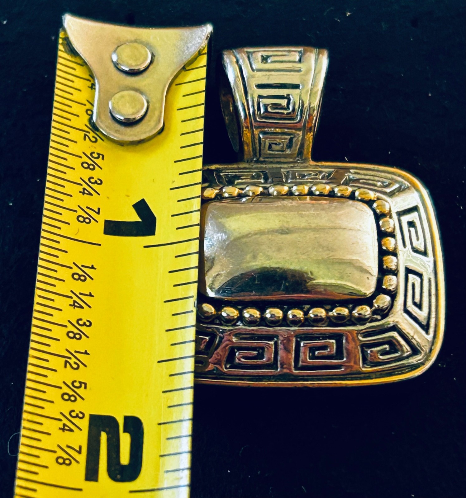 Vintage Silver And Gold Tones Rectangular Greek K… - image 5