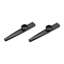 2Pcs Kazoo Musical Instrument Aluminum Alloy Black with Flute Diaphragm