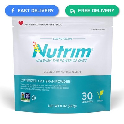 Nutrim Oat Bran Powder with 750mg Beta Glucan per Serving - Easy-Mix Soluble...