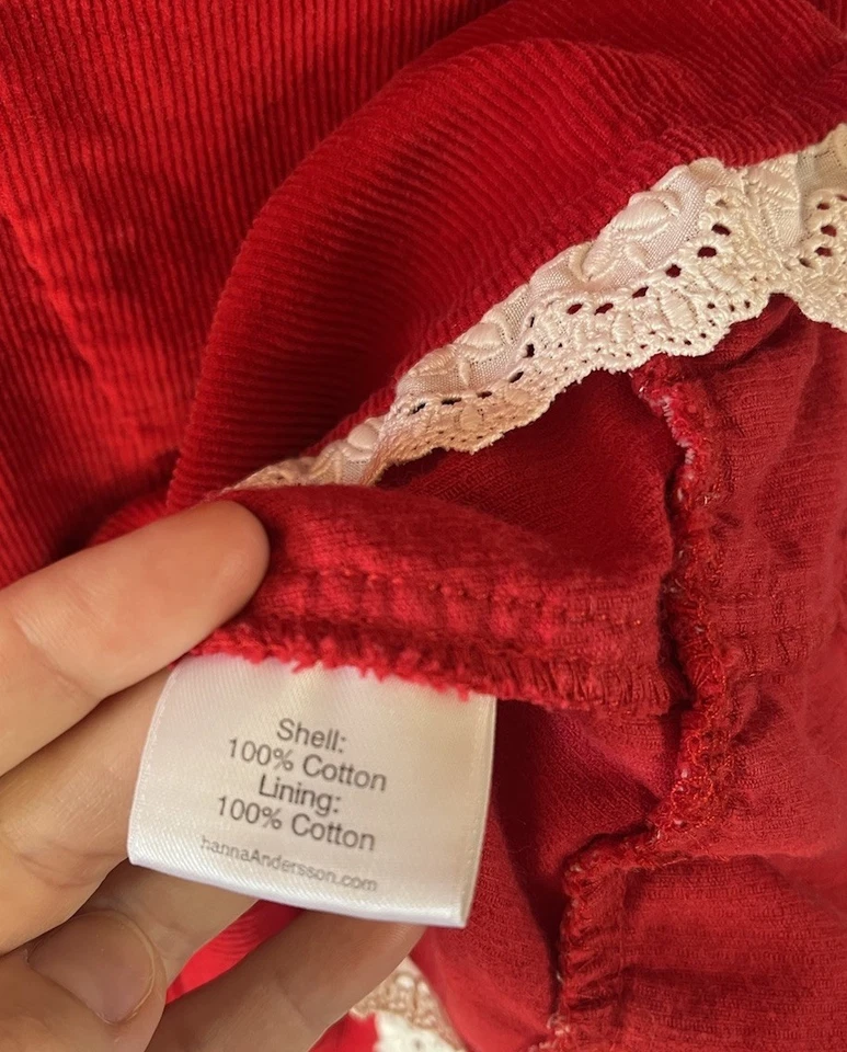 VESTIDO DE PANA HANNA DIFFERENTSON NIÑAS TALLA 120 (6-7) ROJO Y BLANCO Foto 4 de 4