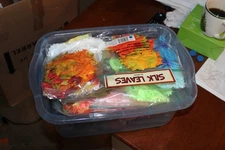 Bin of arts and crafts supplies