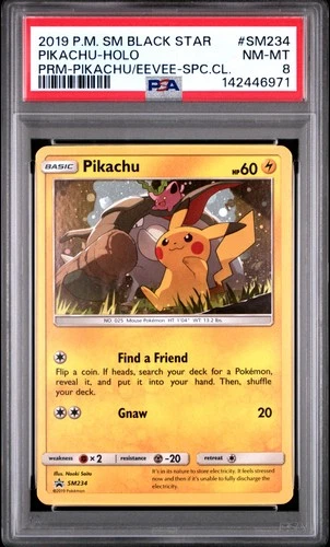 2019 POKEMON SM BLACK STAR PROMO #SM234 PIKACHU-HOLO PSA 8