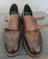 Trickers Todd  Monk / Buckle Brogue Shoes - Two Tone Brown - UK 10 US 10.5-11