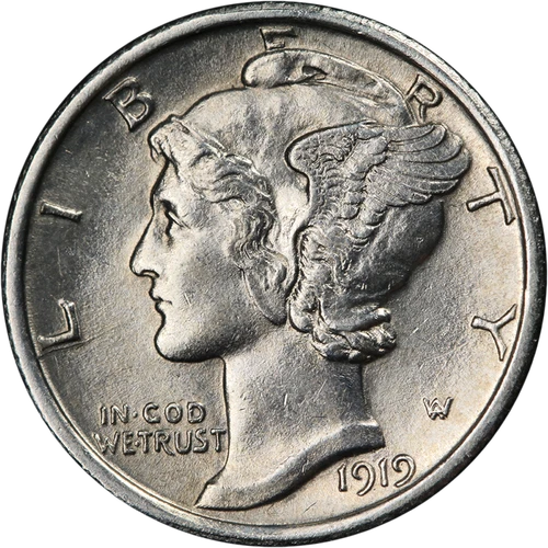 1919-D Mercury Dime Full Split Bands Nice BU+ Key Date Great Eye Appeal