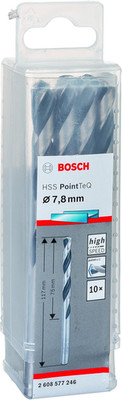 Bosch PointTeQ 7,8mm Profi HSS Metallbohrer 10er Set Stahl Eisen